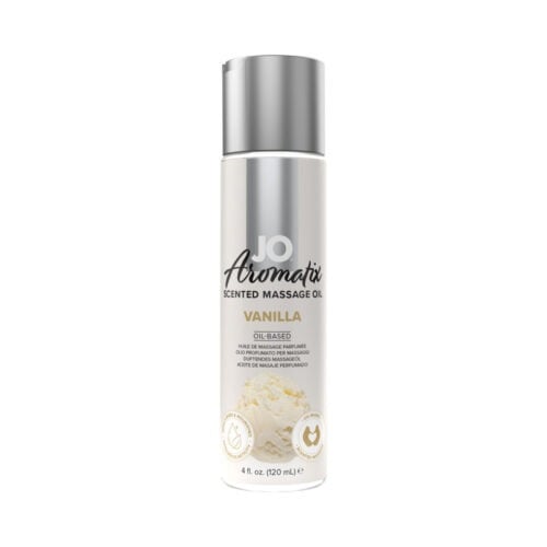 System Jo JO Aromatix Vanilla Scented Massage Oil 4 oz. – Moisturizing & Skin-Nourishing Formula