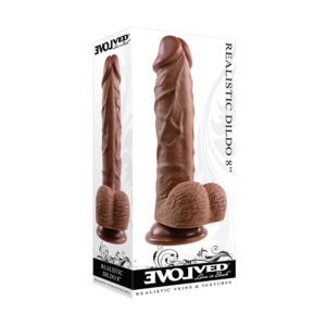 Evolved Realistic 8-inch Dildo with Balls – Brown, Part Number EN-DD-0143-2