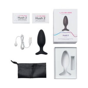 Lovense Hush 2 Bluetooth Remote-Controlled Vibrating Butt Plug – Medium Size, 1.75 Inch Diameter
