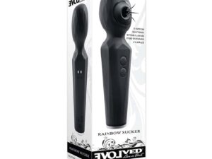 Evolved Rainbow Sucker Light-Up Rechargeable Dual-Function Silicone Wand Vibrator
