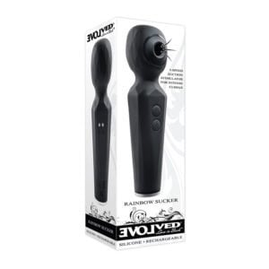 Evolved Rainbow Sucker Light-Up Rechargeable Dual-Function Silicone Wand Vibrator