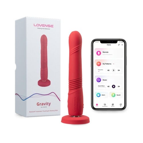 Lovense Gravity Thrusting and Vibrating Remote Control Dildo with Suction Cup