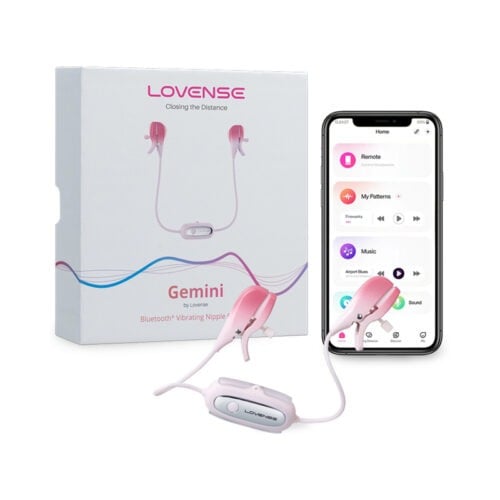 Lovense Gemini Bluetooth Rechargeable Vibrating Nipple Clamps with App Control