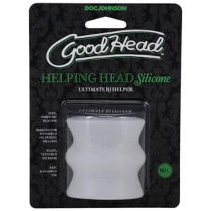 Doc Johnson GoodHead Helping Head Silicone Ultimate BJ Helper Frost – Handheld Mini Stroker for Enhanced