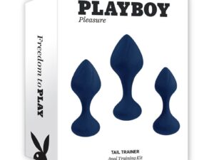Evolved Playboy Tail Trainer 3-Piece Silicone Anal Plug Training Kit Navy