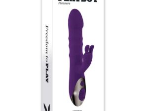 Evolved Playboy Hop To It Rechargeable Thrusting Silicone Dual Stimulation Vibrator Acai