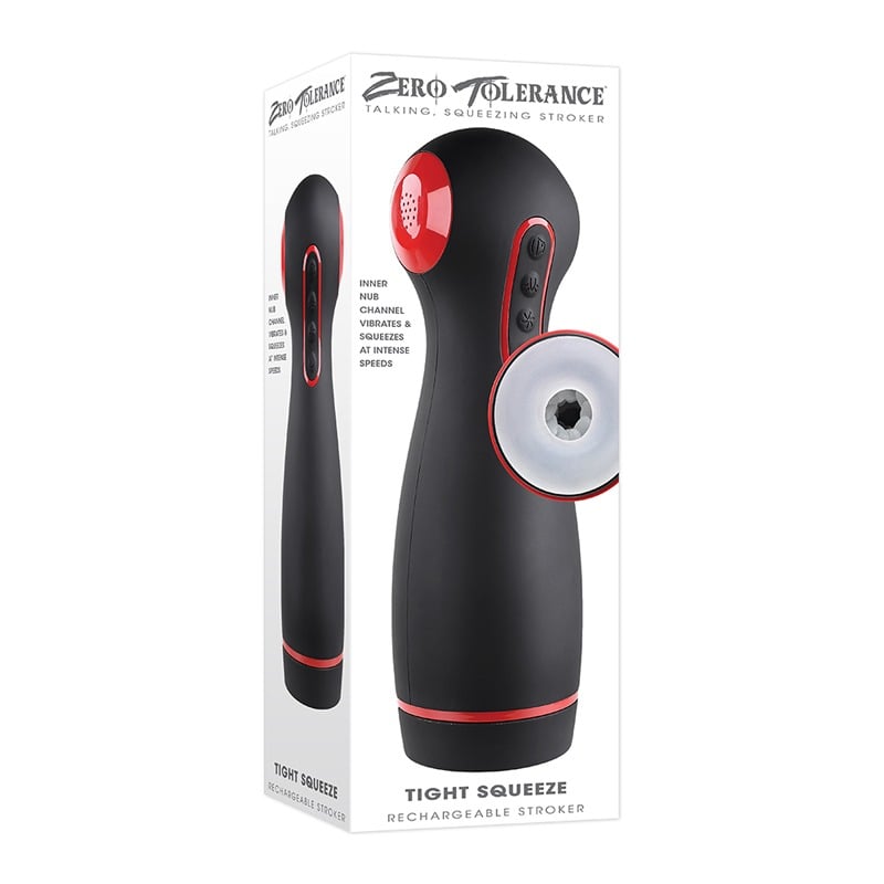 Evolved Zero Tolerance Tight Squeeze Rechargeable Vibrating and Talking Stroker (Part Number ZE-RS-2567-2)