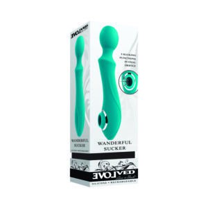 Evolved Wanderful Sucker Rechargeable Wand with Suction Silicone in Teal