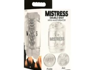 XR LLC DBA Curve Mistress Double Shot Mini Masturbator - Clear, Dual Entry Design