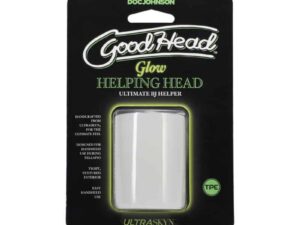 Doc Johnson GoodHead Glow Helping Head Frost Green Glow - 2" Mini Stroker for Handheld Fellatio Pleasure
