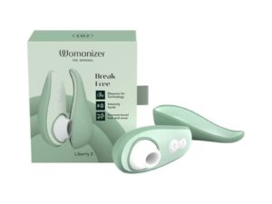 Womanizer Liberty 2 Sage Clitoral Stimulator with Travel Case - Pleasure Air Technology, Waterproof, 8