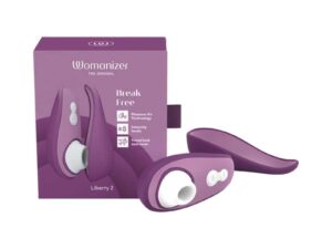 Womanizer Liberty 2 Clitoral Stimulator in Purple with Travel Case and Pleasure Air Technology