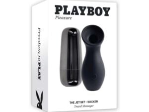 Evolved Playboy The Jet Set Sucker 2AM Black Clitoral Suction Toy with USB Charging Case