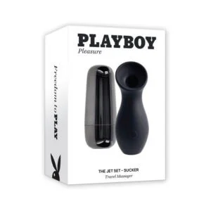Evolved Playboy The Jet Set Sucker 2AM Black Clitoral Suction Toy with USB Charging Case