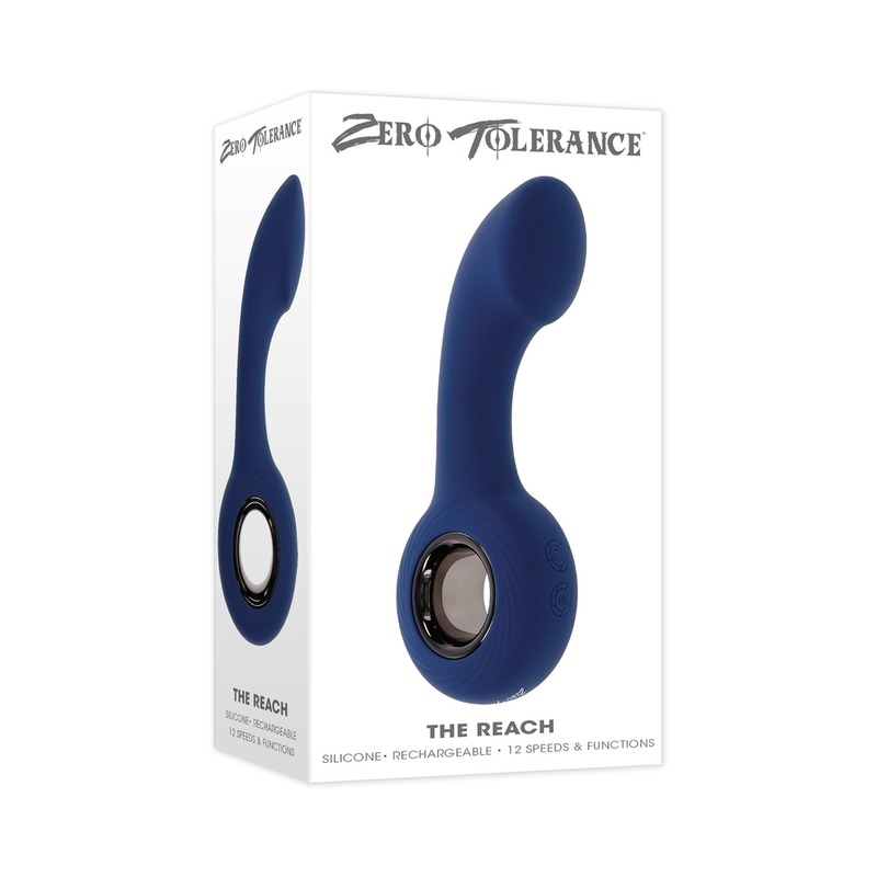 Evolved Zero Tolerance The Reach Blue Vibrating Anal Plug with 12 Speeds -  P-Spot Stimulator