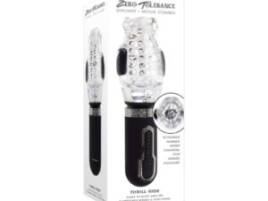 Evolved Zero Tolerance Thrill Ride Black/Clear - Multi-Function Vibrating and Thrusting Stroker