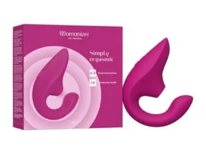 We-Vibe Womanizer Blend Vibrant Pink Dual Stimulating Rabbit Vibrator with Pleasure Air Technology