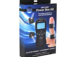 XR LLC Zeus Electrosex Power Box Kit – 8 Mode E-Stim Pleasure System with Penile Bands and Silicone Pads