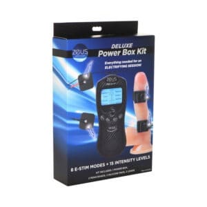 XR LLC Zeus Electrosex Power Box Kit – 8 Mode E-Stim Pleasure System with Penile Bands and Silicone Pads