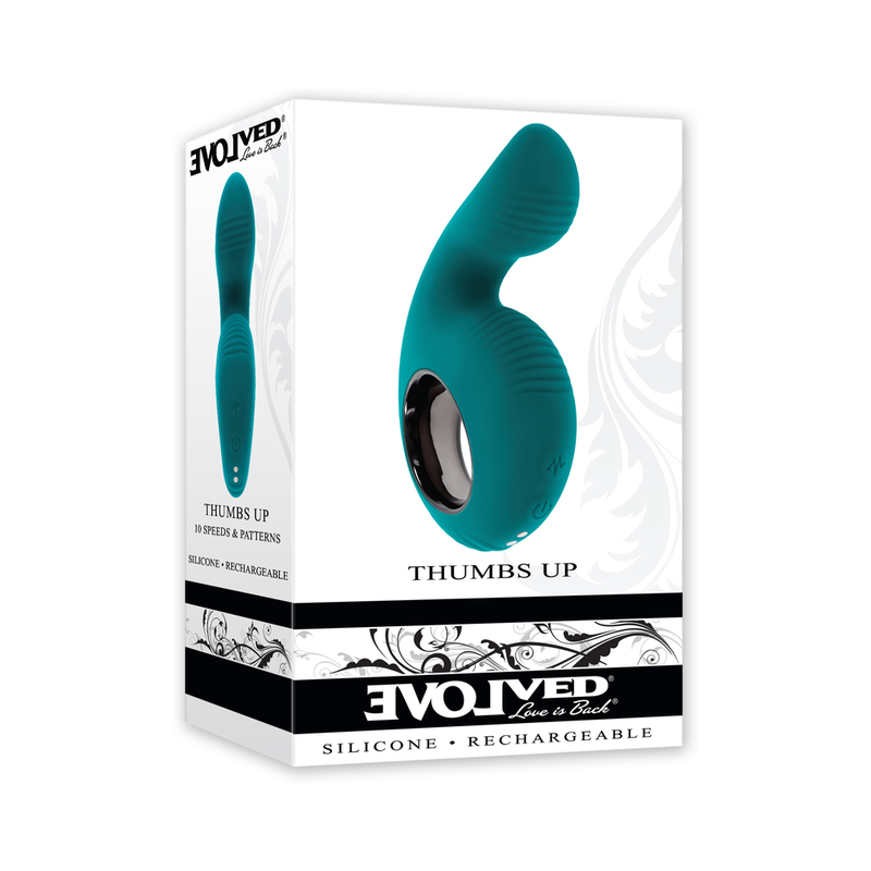 Evolved Thumbs Up Rechargeable Teal Sex Toy with Dual Motors and  Independent Control - Condom Sense