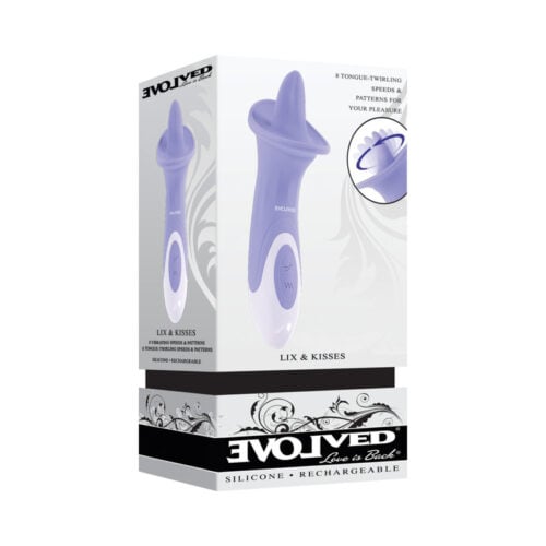 Evolved Lix & Kisses Rechargeable Purple – Vibrating Tongue Toy with Twirling Action