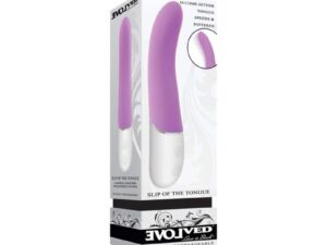 Evolved Slip of the Tongue Rechargeable Purple Vibrator - Realistic Tongue-Shaped Clitoral Stimulator with 10