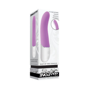 Evolved Slip of the Tongue Rechargeable Purple Vibrator - Realistic Tongue-Shaped Clitoral Stimulator with 10