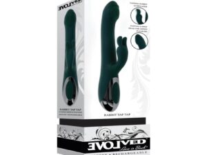 Evolved Rabbit Tap Tap Rechargeable Vibrating Dual Stimulator Silicone Green