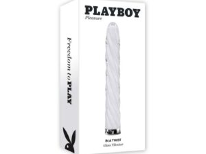 Evolved Playboy In A Twist Rechargeable Glass Vibrator - White