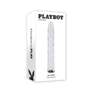 Evolved Playboy In A Twist Rechargeable Glass Vibrator - White