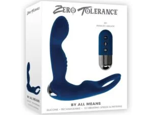 Evolved Zero Tolerance By All Means Rechargeable Prostate Vibrator with Remote - Silicone Blue