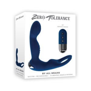 Evolved Zero Tolerance By All Means Rechargeable Prostate Vibrator with Remote - Silicone Blue