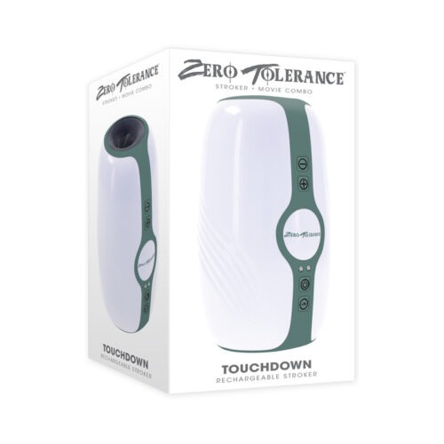 Evolved Zero Tolerance Touchdown Rechargeable Vibrating Tightening Stroker Silicone White (Part Number: ZE-RS-5100-2)