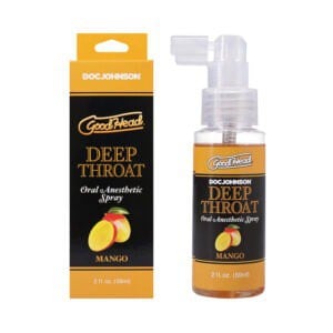 Doc Johnson GoodHead Deep Throat Spray Mango – 2 oz. for Enhanced Oral Pleasure