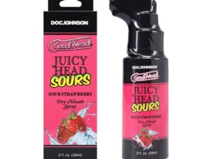 Doc Johnson GoodHead Juicy Head Dry Mouth Spray Sour Strawberry 2 oz. – Saliva Enhancer & Oral Freshener