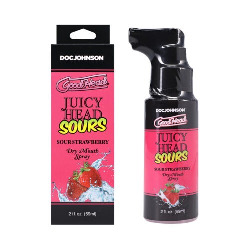 Doc Johnson GoodHead Juicy Head Dry Mouth Spray Sour Strawberry 2 oz. – Saliva Enhancer & Oral Freshener