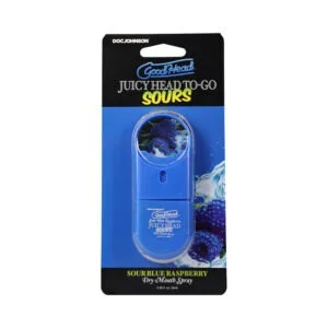 Doc Johnson GoodHead Juicy Head Dry Mouth Spray To-Go Sour Blue Raspberry – Instant Moisture & Fresh Breath