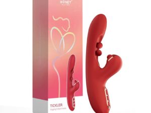 UC Global Trade INC. Honey Play Box Tickler Wiggling G-Spot Vibrator & Tapping Clitoral Stimulator Red