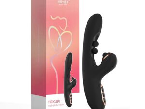UC Global Trade INC. Honey Play Box Tickler Wiggling G-Spot Vibrator & Tapping Clitoral Stimulator Black