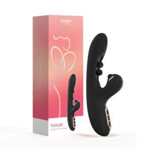 UC Global Trade INC. Honey Play Box Tickler Wiggling G-Spot Vibrator & Tapping Clitoral Stimulator Black