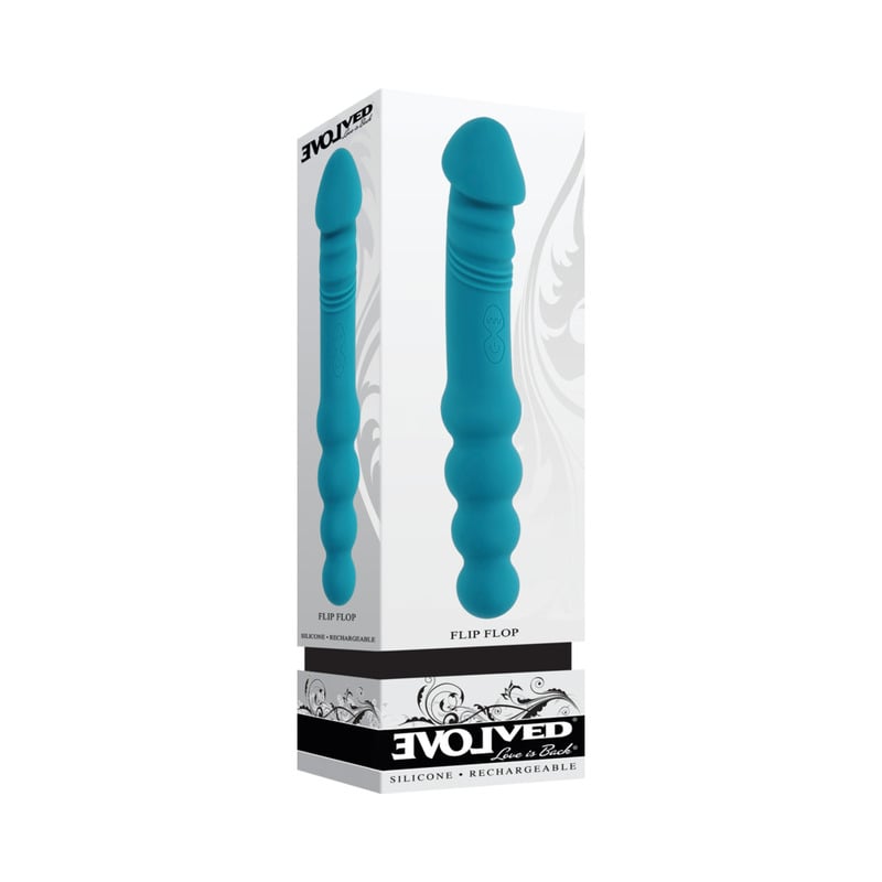 urethra sex toys Evolved Flip Flop Rechargeable Dual-Ended Silicone Vibrator Teal