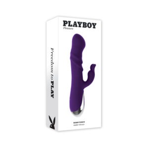 Evolved Playboy Bunny Punch Rechargeable Silicone Rabbit Vibrator Purple (Part #PB-RS-5650-2)