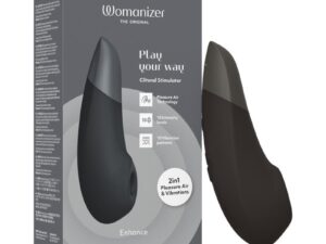 We-Vibe Womanizer Enhance Black Clitoral Stimulator with Pleasure Air Technology and Vibrations