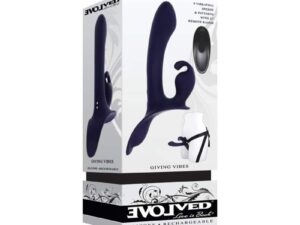 Evolved Giving Vibes Purple - Triple-Motor Strap-On Vibrator with Remote Control