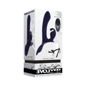 Evolved Giving Vibes Purple - Triple-Motor Strap-On Vibrator with Remote Control