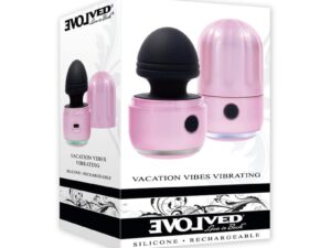 Evolved Vacation Vibes Pink and Black Vibrating Silicone Wand - Part Number EN-RS-5971-2