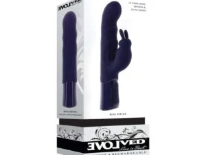 Evolved Big Deal Purple Girthy Rabbit Vibrator with Dual Motors and 10 Vibration Patterns