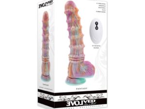 Evolved Fantasy Multicolor Vibrating Ribbed Dildo with 8 Speeds and Turbo Mode