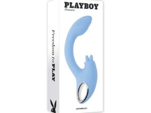 Evolved Playboy Sapphire Sky Dual Vibrator with Double-Tongued Clitoral Stimulation