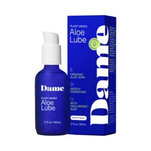 Dame Aloe Lube Personal Lubricant - 2 oz. Organic Aloe Vera-Based, pH-Balanced, Safe for Toys & Condoms